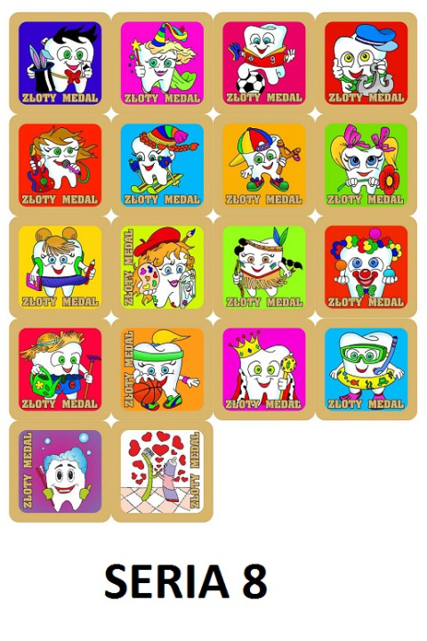 Naklejki Dzielny Pacjent WZORY DO WYBORU 100 szt.