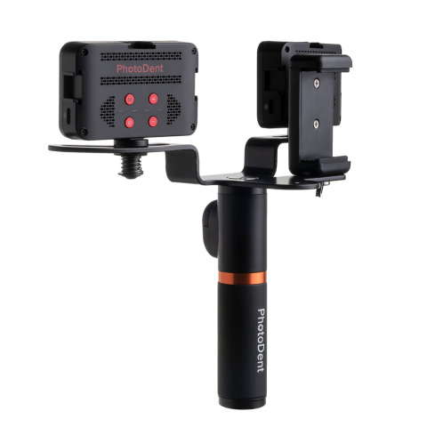 PHOTODENT SCL - Oświetlenie do smartphone, 2 lampy LED + uchwyt ze spustem PHOTODENT SCL - Oświetlenie do smartphone, 2 lampy LED + uchwyt ze spustem