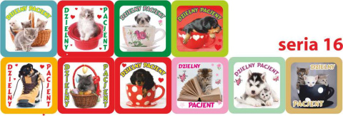 Naklejki Dzielny Pacjent WZORY DO WYBORU 100 szt.