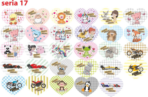 Naklejki Dzielny Pacjent WZORY DO WYBORU 100 szt.