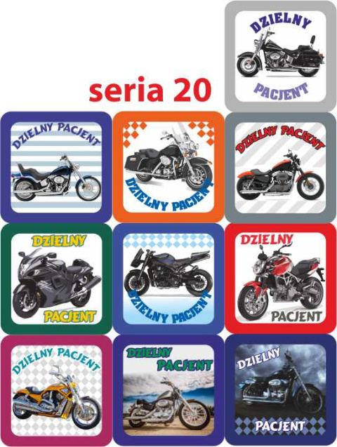 Naklejki Dzielny Pacjent WZORY DO WYBORU 100 szt.