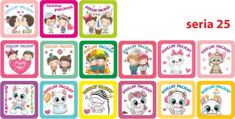 Naklejki Dzielny Pacjent WZORY DO WYBORU 100 szt.