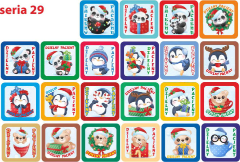 Naklejki Dzielny Pacjent WZORY DO WYBORU 100 szt.