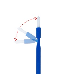 NOVOBRUSH Aplikatory zginalne, niebieskie, 103mm, medium, ostry czubek 100 szt.